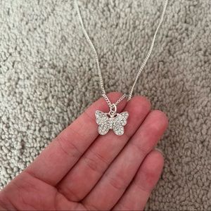 silver butterfly necklace